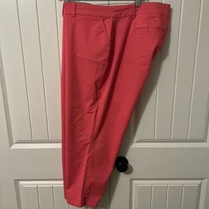 Crown & Ivy Coral/Pink chinos. Cropped. Size 18W